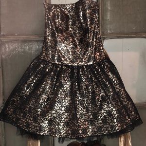 Gold and Black Party Dress